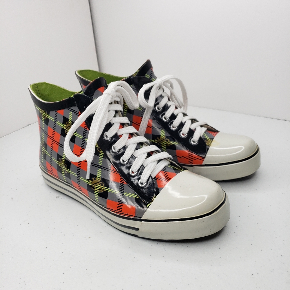 DAV Plaid Rubber Women's Rain Lace Up Sneakers Size 6